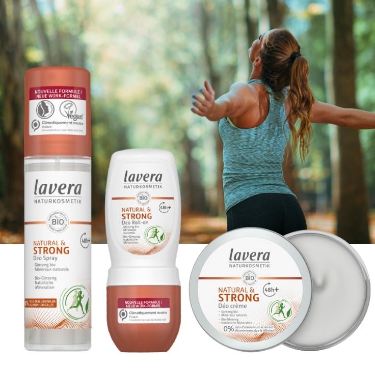 Mejor desodorante natural fans del deporte: lavera Strong & Natural protección eficaz +48h